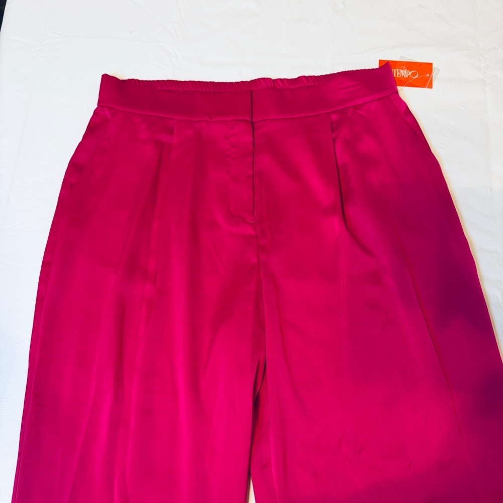 Elegant Fuchsia Women's Satin Trousers